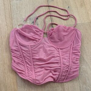 Pink Ruched Zara Bustier Top